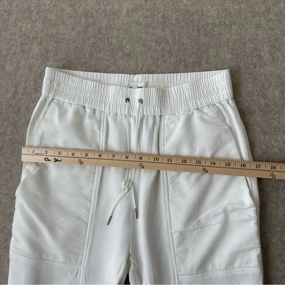 Helmut Lang White Drawstring Cropped Joggers - Picture 3 of 12